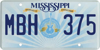 MS license plate MBH375
