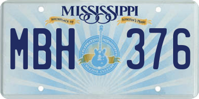 MS license plate MBH376
