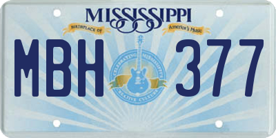 MS license plate MBH377