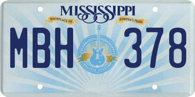 MS license plate MBH378