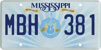 MS license plate MBH381