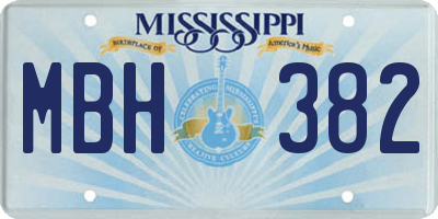 MS license plate MBH382