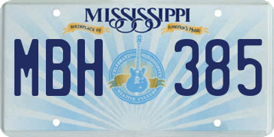 MS license plate MBH385