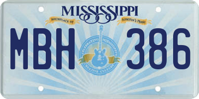 MS license plate MBH386