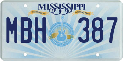 MS license plate MBH387