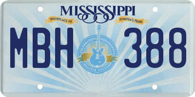 MS license plate MBH388