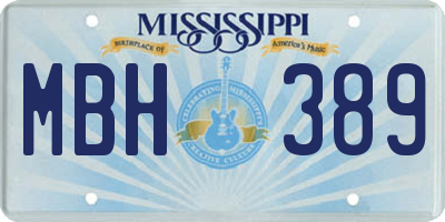 MS license plate MBH389