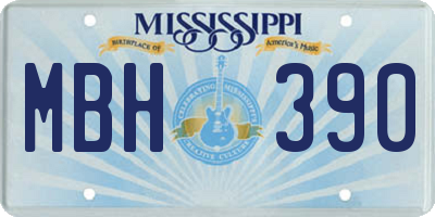 MS license plate MBH390