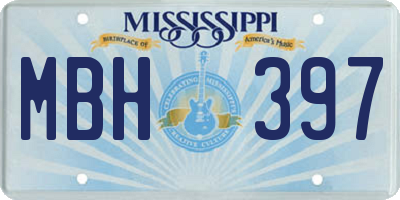 MS license plate MBH397