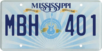 MS license plate MBH401