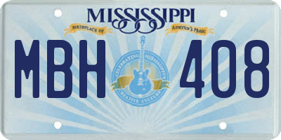 MS license plate MBH408