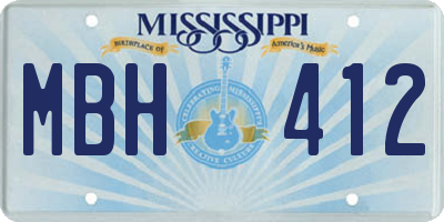 MS license plate MBH412