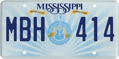 MS license plate MBH414