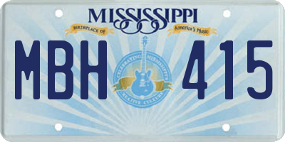 MS license plate MBH415