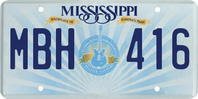 MS license plate MBH416
