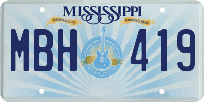MS license plate MBH419