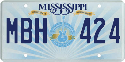 MS license plate MBH424