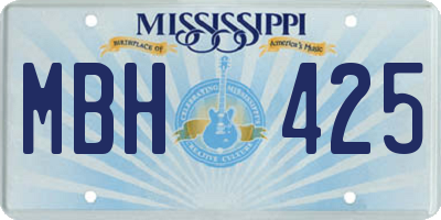 MS license plate MBH425