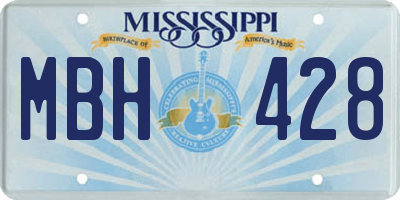 MS license plate MBH428