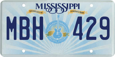 MS license plate MBH429
