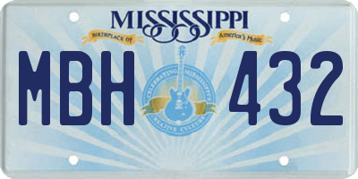 MS license plate MBH432