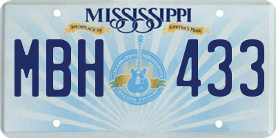 MS license plate MBH433