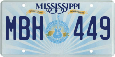 MS license plate MBH449