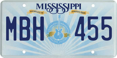 MS license plate MBH455