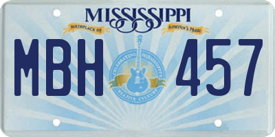 MS license plate MBH457