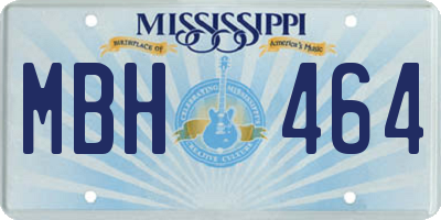 MS license plate MBH464