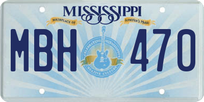 MS license plate MBH470