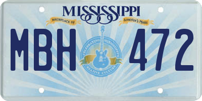 MS license plate MBH472