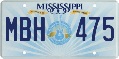 MS license plate MBH475
