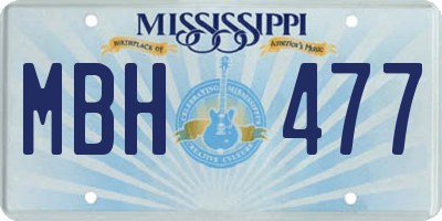MS license plate MBH477