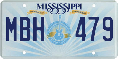 MS license plate MBH479