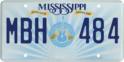 MS license plate MBH484