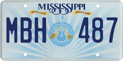MS license plate MBH487