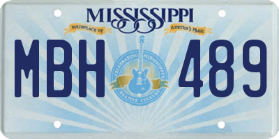 MS license plate MBH489