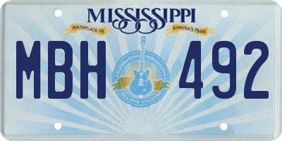 MS license plate MBH492