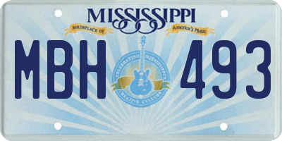MS license plate MBH493