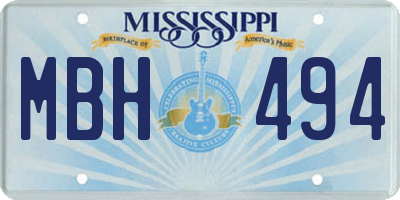MS license plate MBH494