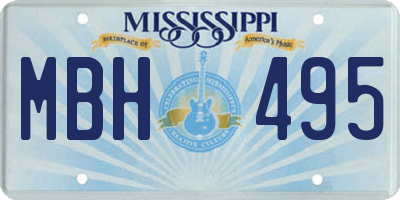 MS license plate MBH495