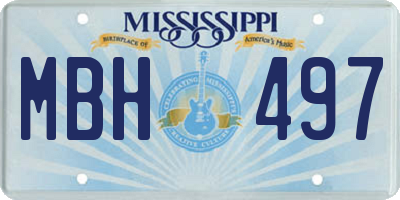 MS license plate MBH497