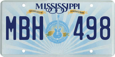 MS license plate MBH498