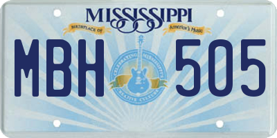 MS license plate MBH505