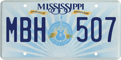 MS license plate MBH507