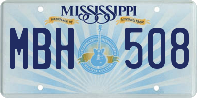 MS license plate MBH508