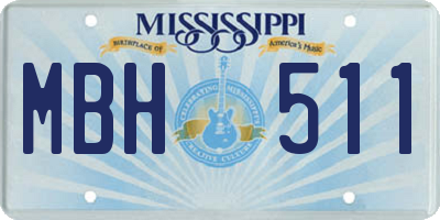 MS license plate MBH511