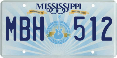 MS license plate MBH512