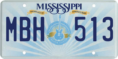 MS license plate MBH513